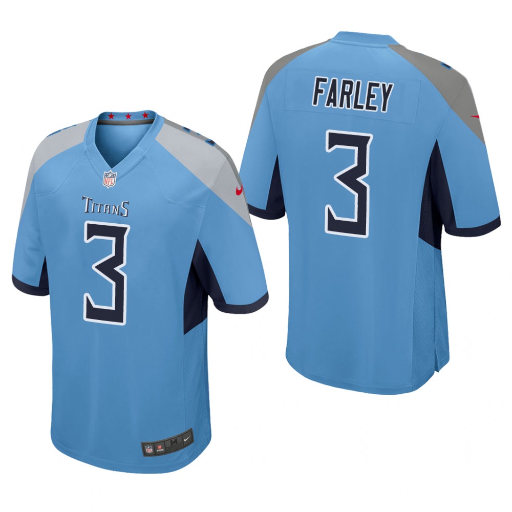 Tennessee Titans Caleb Farley Light Blue Jersey Game - Men's