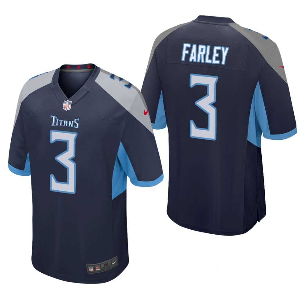 Tennessee Titans Caleb Farley Navy Jersey Game - Men's