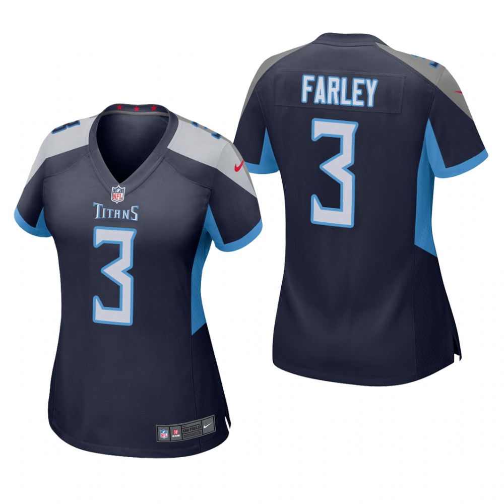 Tennessee Titans Caleb Farley Navy Jersey Game - Women's