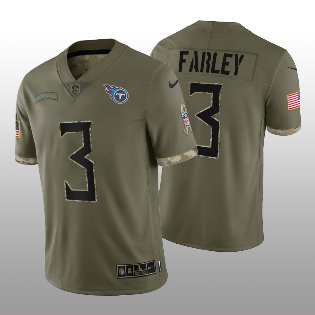 Tennessee Titans Caleb Farley Olive Limited Jersey Salute To Service - Men's