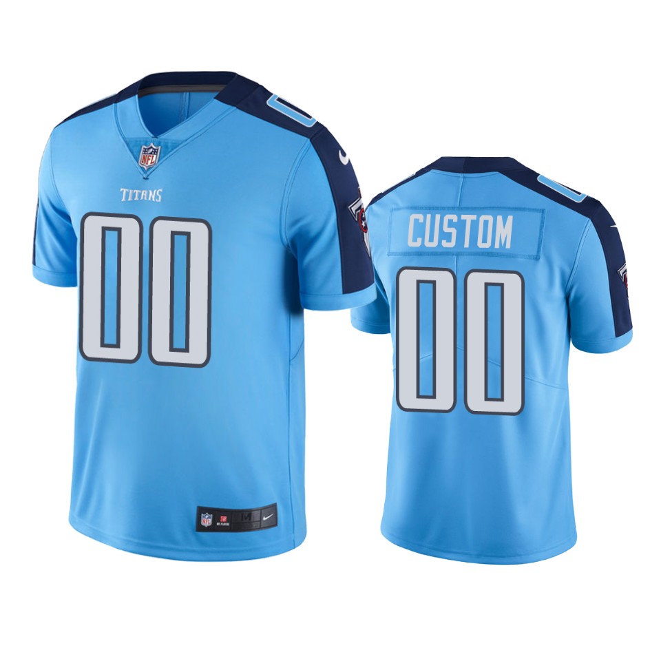Tennessee Titans Custom Light Blue Color Rush Limited Jersey