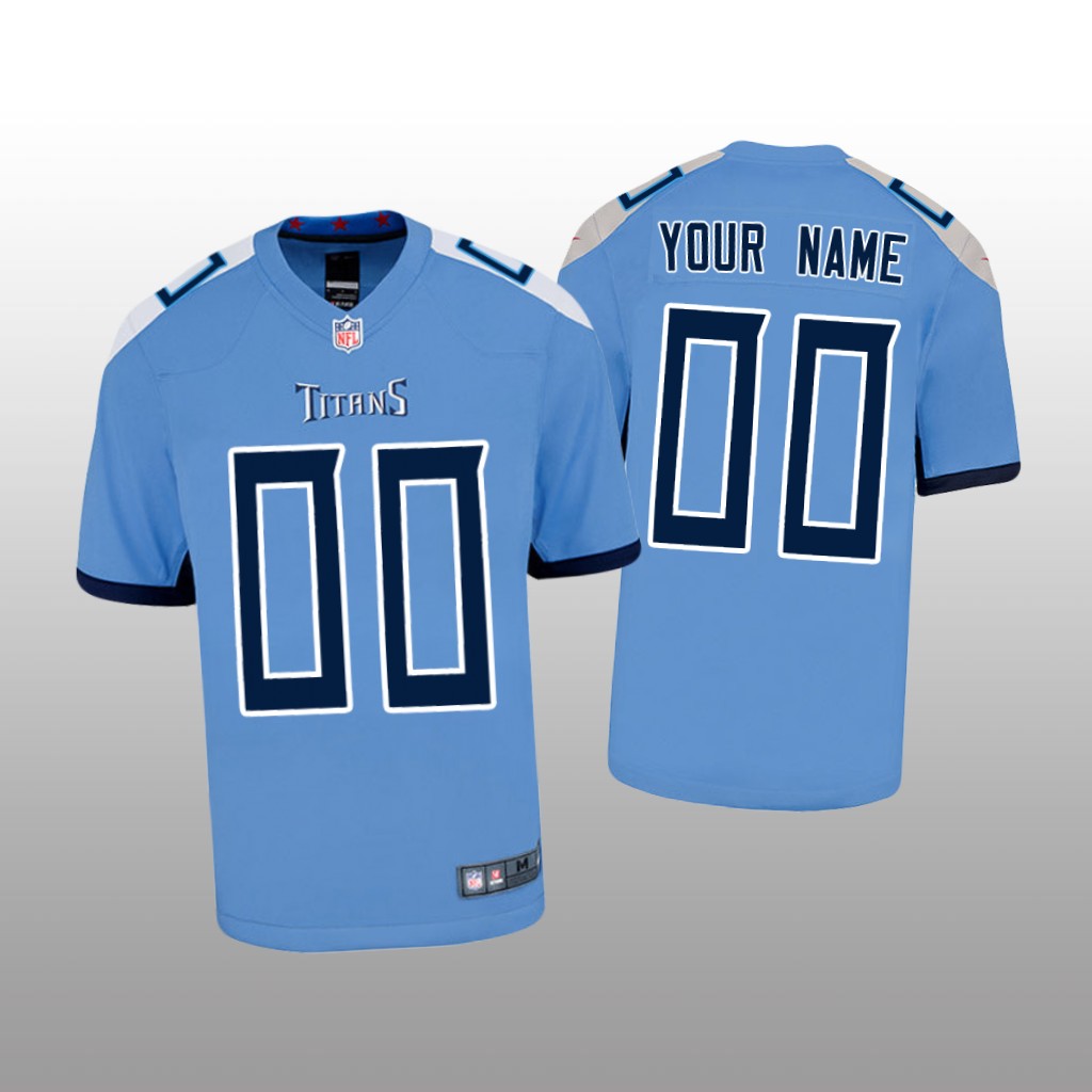 Tennessee Titans Custom Light Blue Jersey Game - Youth