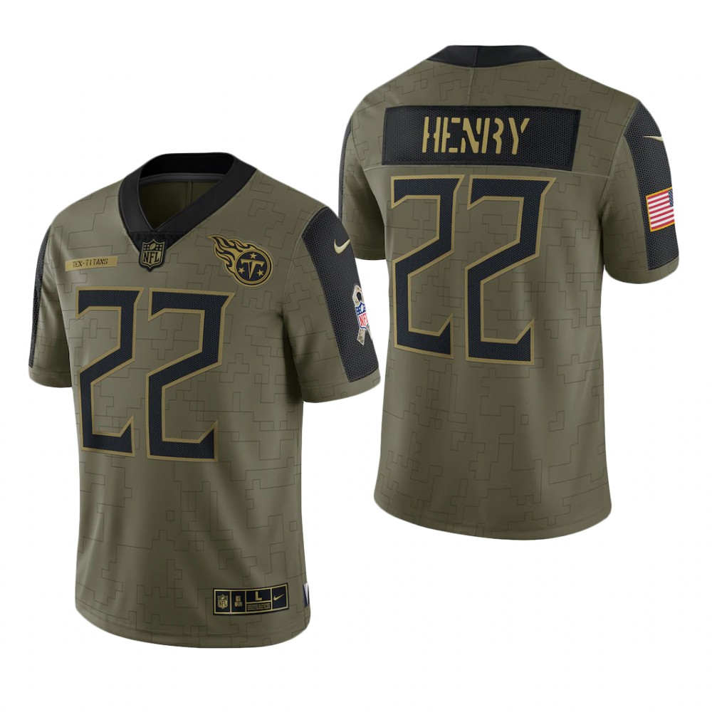 Tennessee Titans Derrick Henry Olive Limited Jersey  Salute To Service - Men's