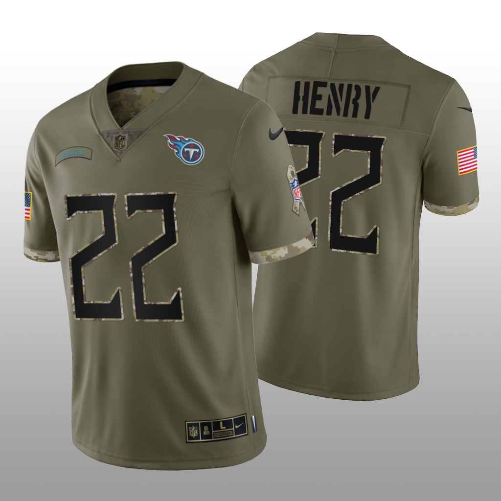 Tennessee Titans Derrick Henry Olive Limited Jersey Salute To Service - Men's