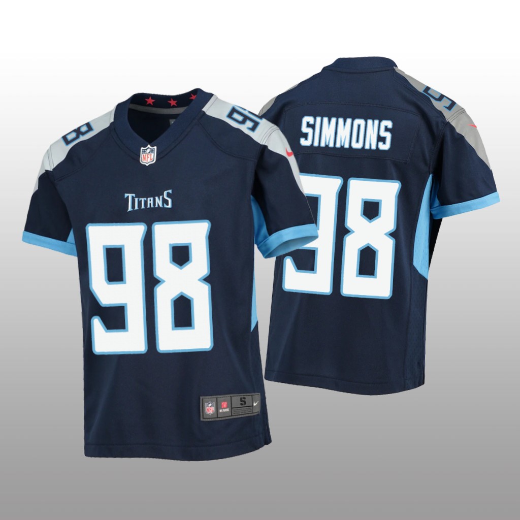 Tennessee Titans Jeffery Simmons Navy Jersey Game - Youth