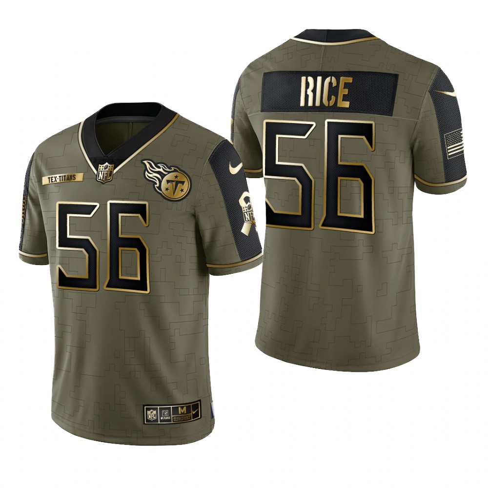 Tennessee Titans Monty Rice Olive Gold Limited Jersey  Salute To Service - Men's
