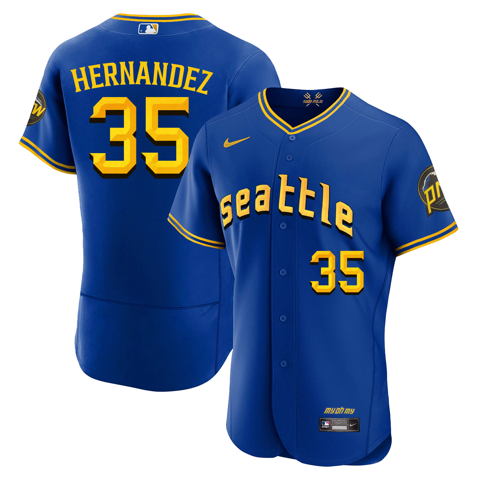 Teoscar Hernandez Men's Seattle Mariners City Connect Fan Made Edition Flex Base Jersey