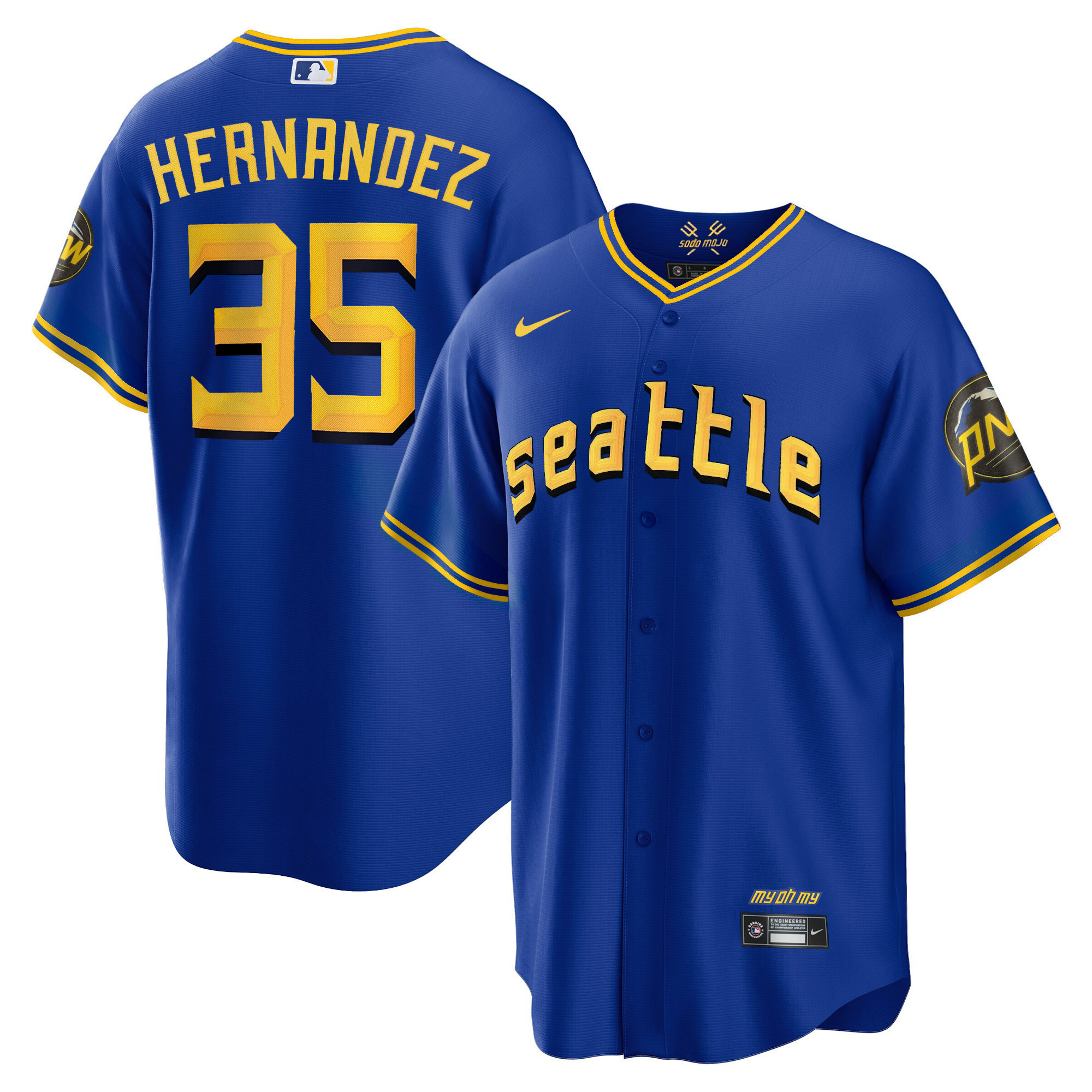 Teoscar Hernandez Men's Seattle Mariners City Connect Gold Cool Royal Jersey