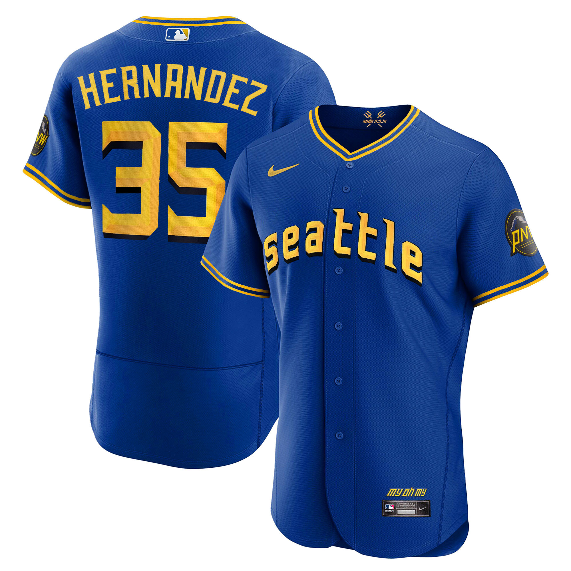 Teoscar Hernandez Men's Seattle Mariners City Connect Gold Flex Royal Jersey