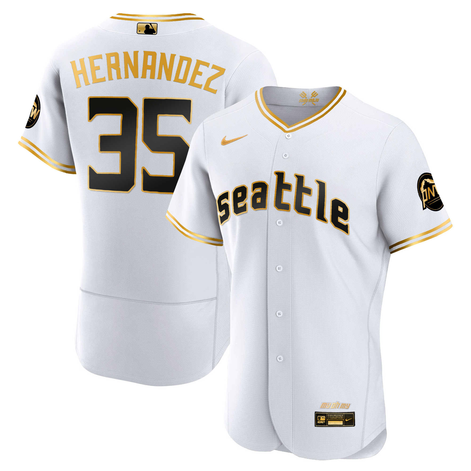 Teoscar Hernandez Men's Seattle Mariners City Connect Gold Flex White Gold Jersey