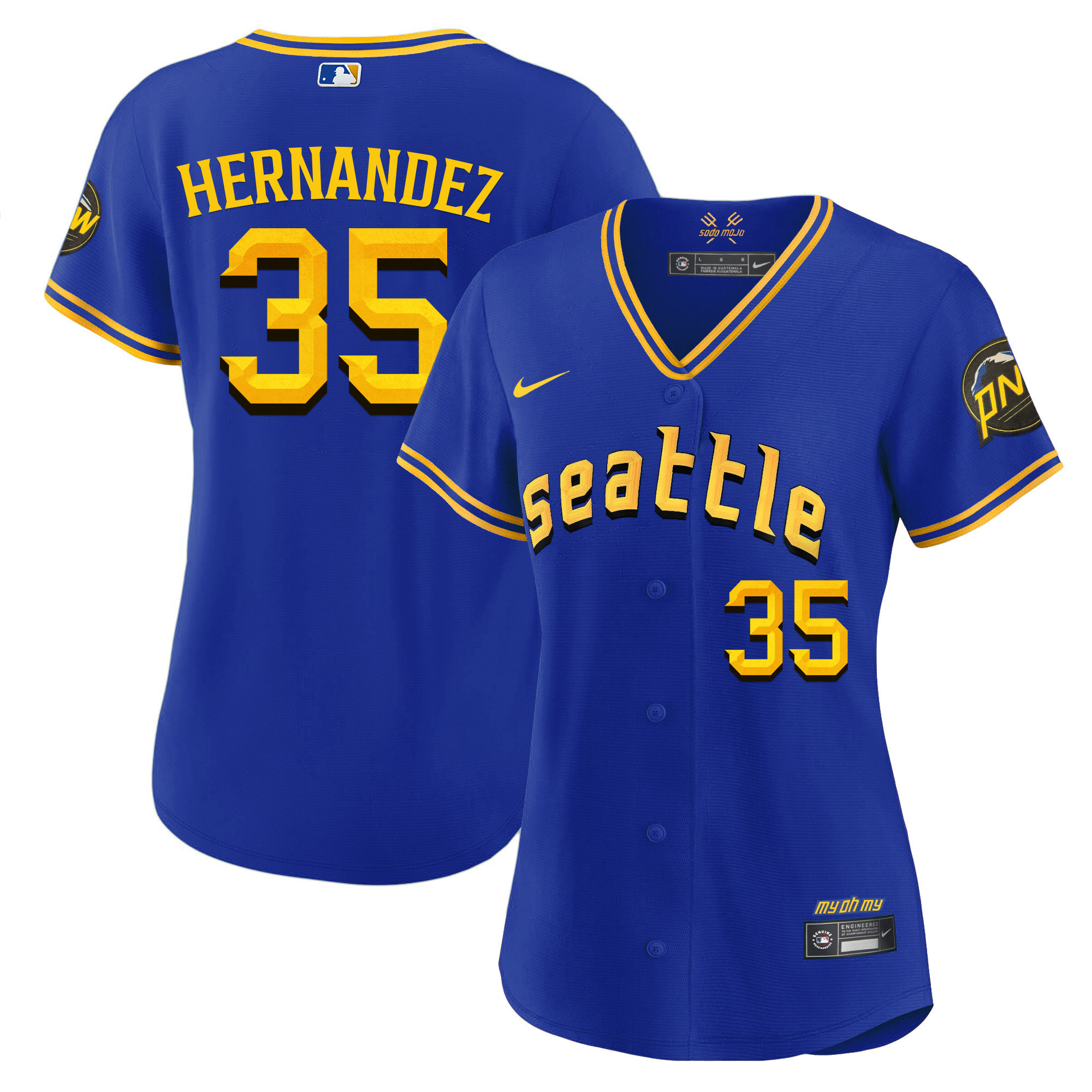 Teoscar Hernandez Women's Seattle Mariners City Connect Fan Made Royal Jersey