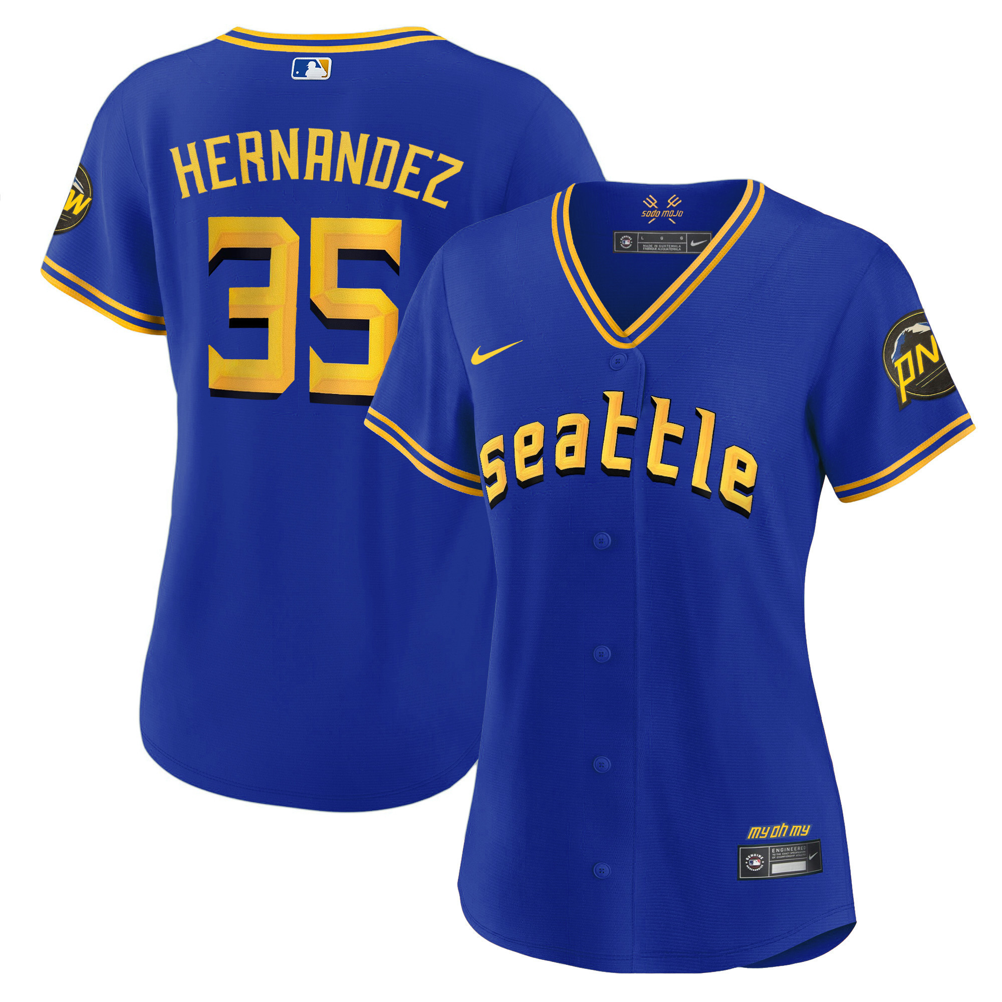 Teoscar Hernandez Women's Seattle Mariners City Connect Gold Royal Jersey