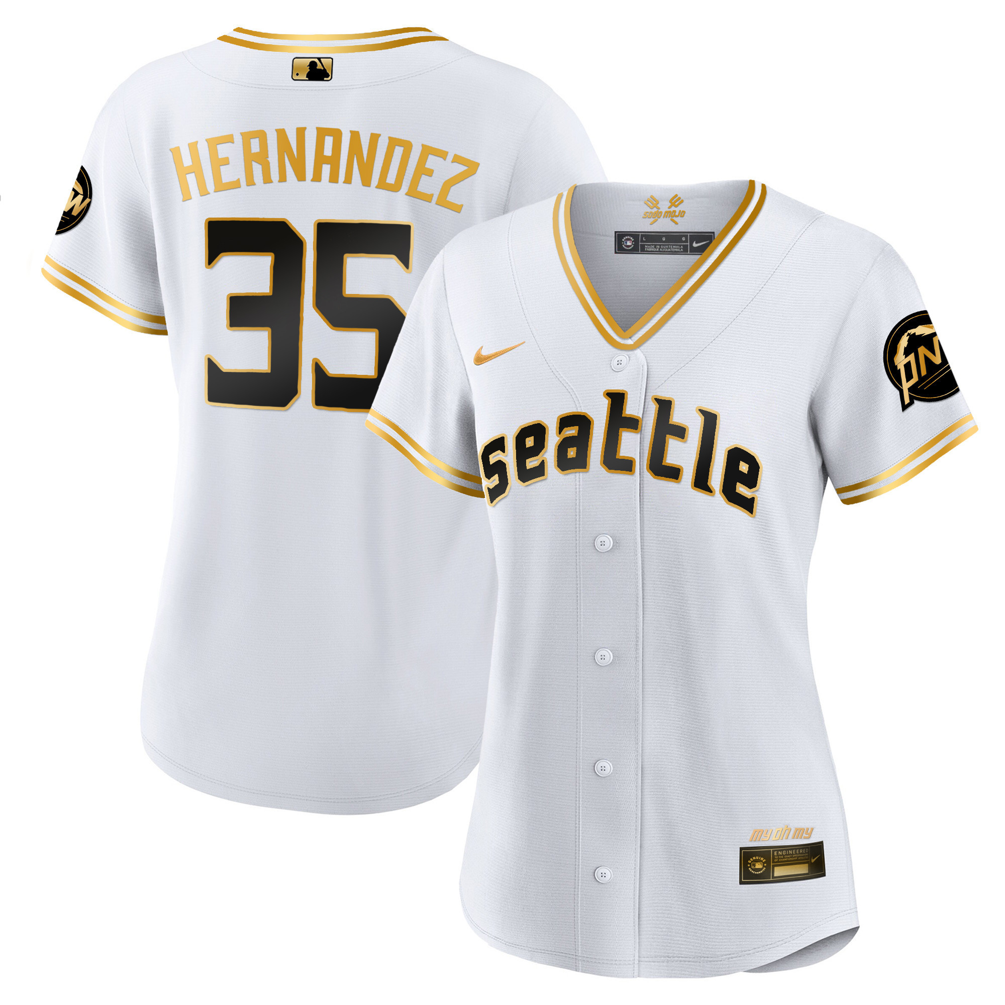 Teoscar Hernandez Women's Seattle Mariners City Connect Gold White Gold Jersey