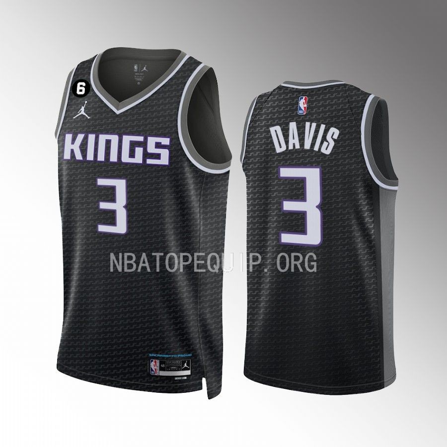 Terence Davis Sacramento Kings #3 Black Jersey Statement Edition Swingman