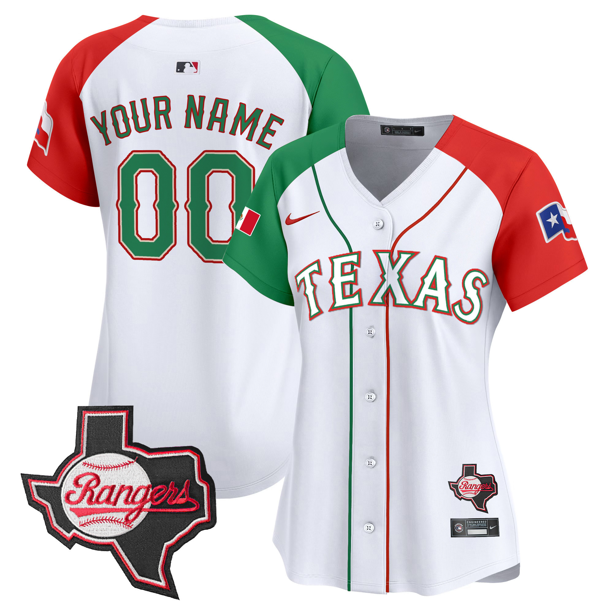 Texas Rangers Mexico Texas Patch Vapor Premier Limited Custom Alternate Jersey