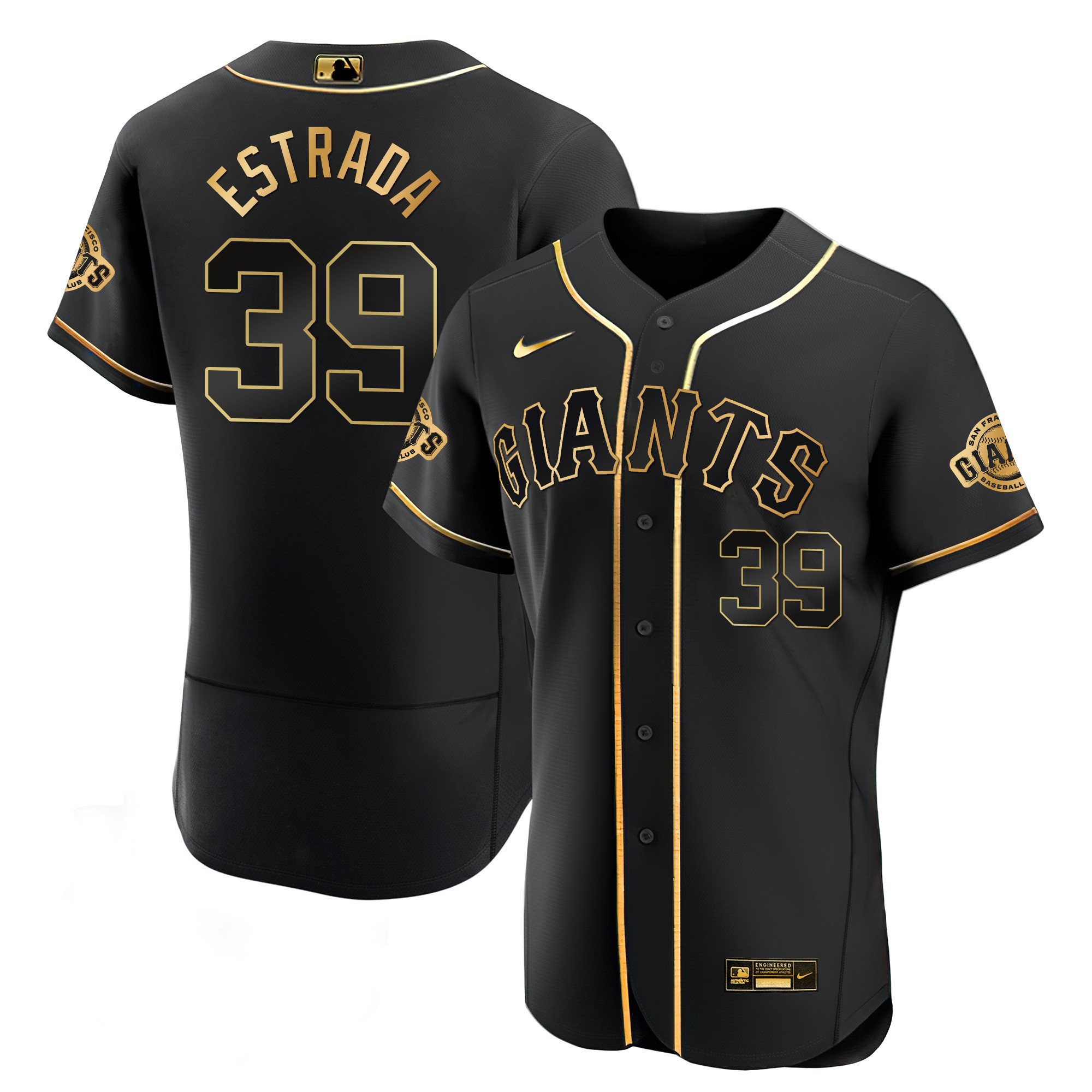 Thairo Estrada Men's San Francisco Giants Black Limited & Gold Flex Black Gold Jersey