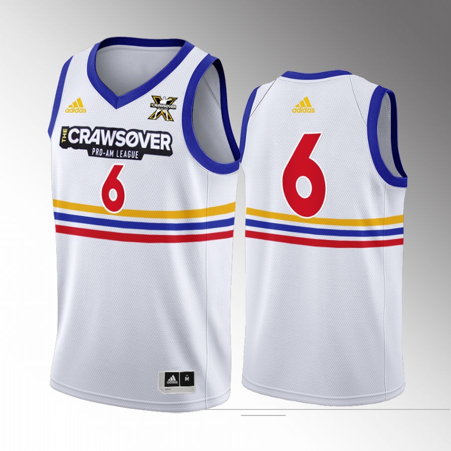 The CrawsOver Pro-Am LeBron James Los Angeles Lakers White #6 Jersey Seattle 