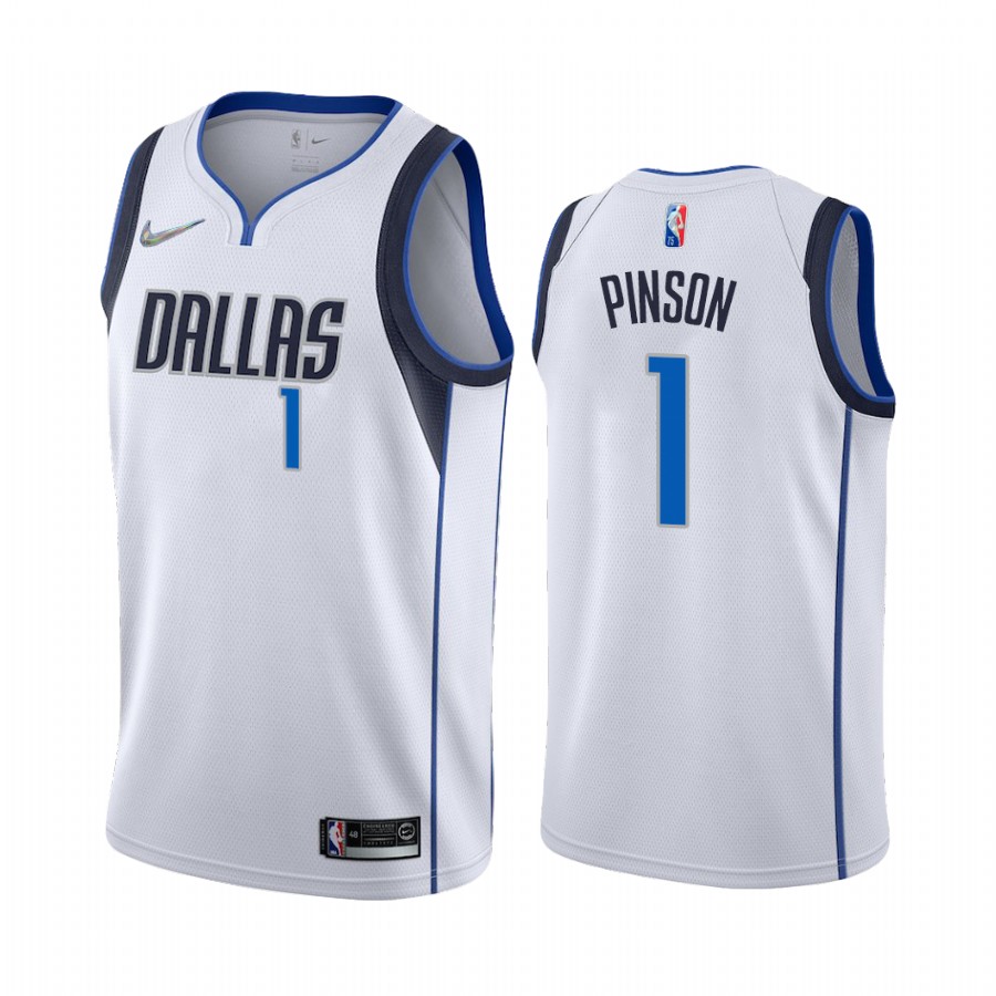 Theo Pinson Dallas Mavericks Association Edition White #1 Jersey 75th Season