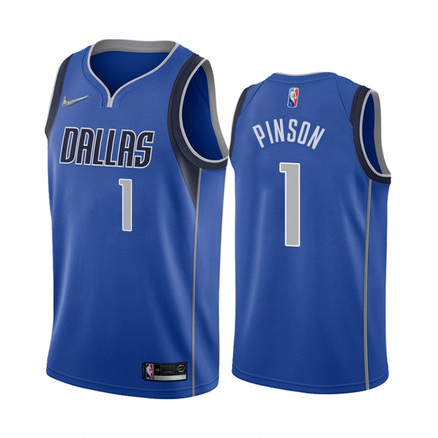 Theo Pinson Dallas Mavericks Icon Edition Blue #1 Jersey 75th Season