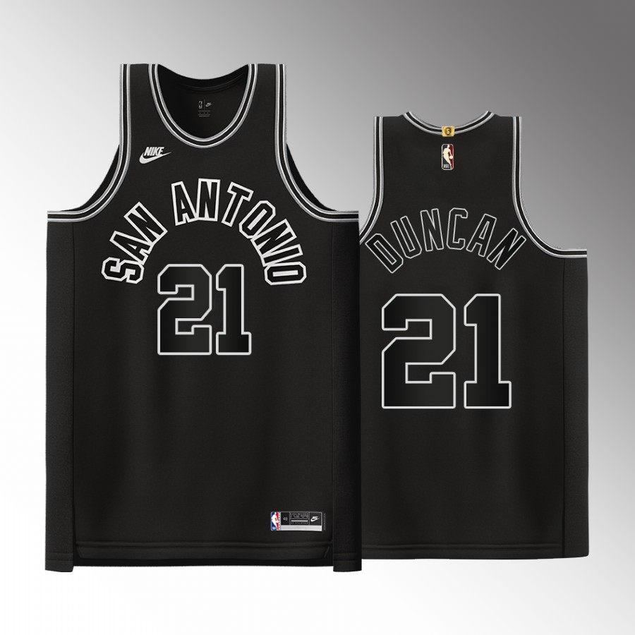 Tim Duncan San Antonio Spurs Black #21 Classic Edition Jersey