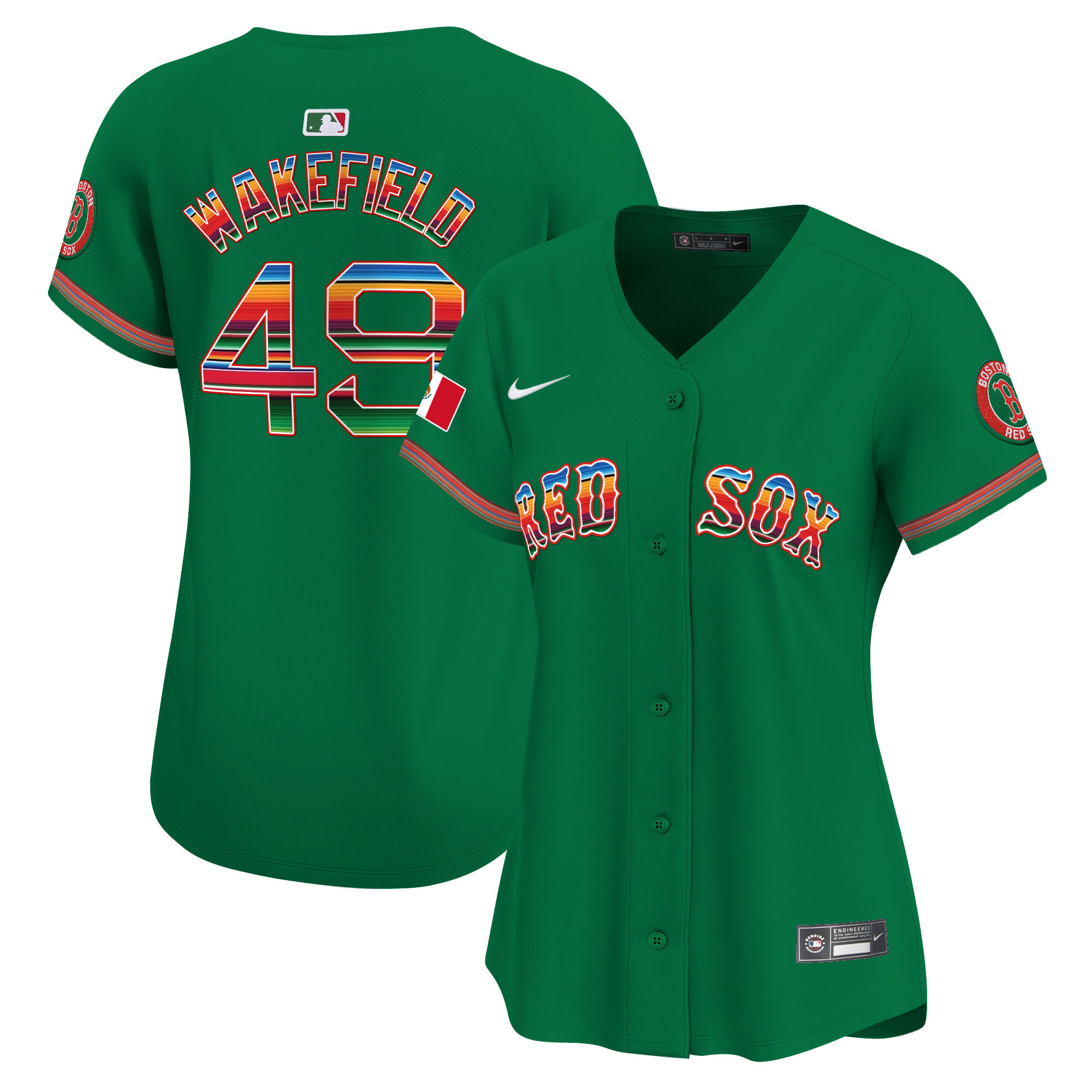 Tim Wakefield Women's Boston Red Sox Mexico Vapor Premier Limited Green Jersey - All Stitched