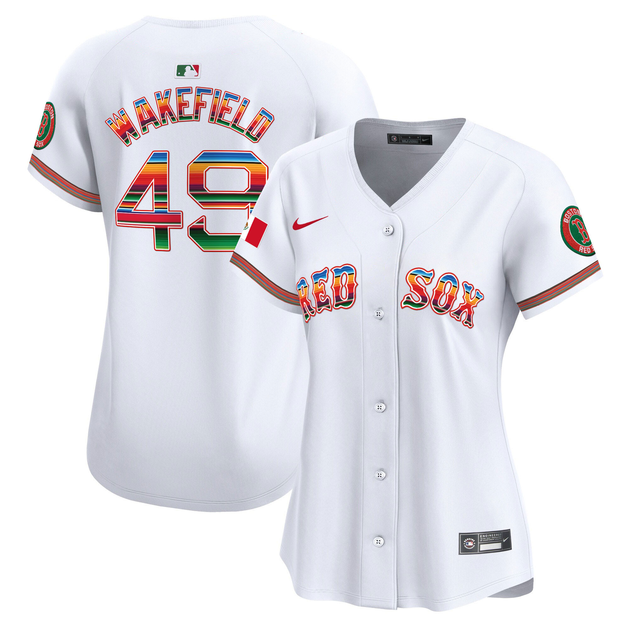 Tim Wakefield Women's Boston Red Sox Mexico Vapor Premier Limited White Jersey - All Stitched