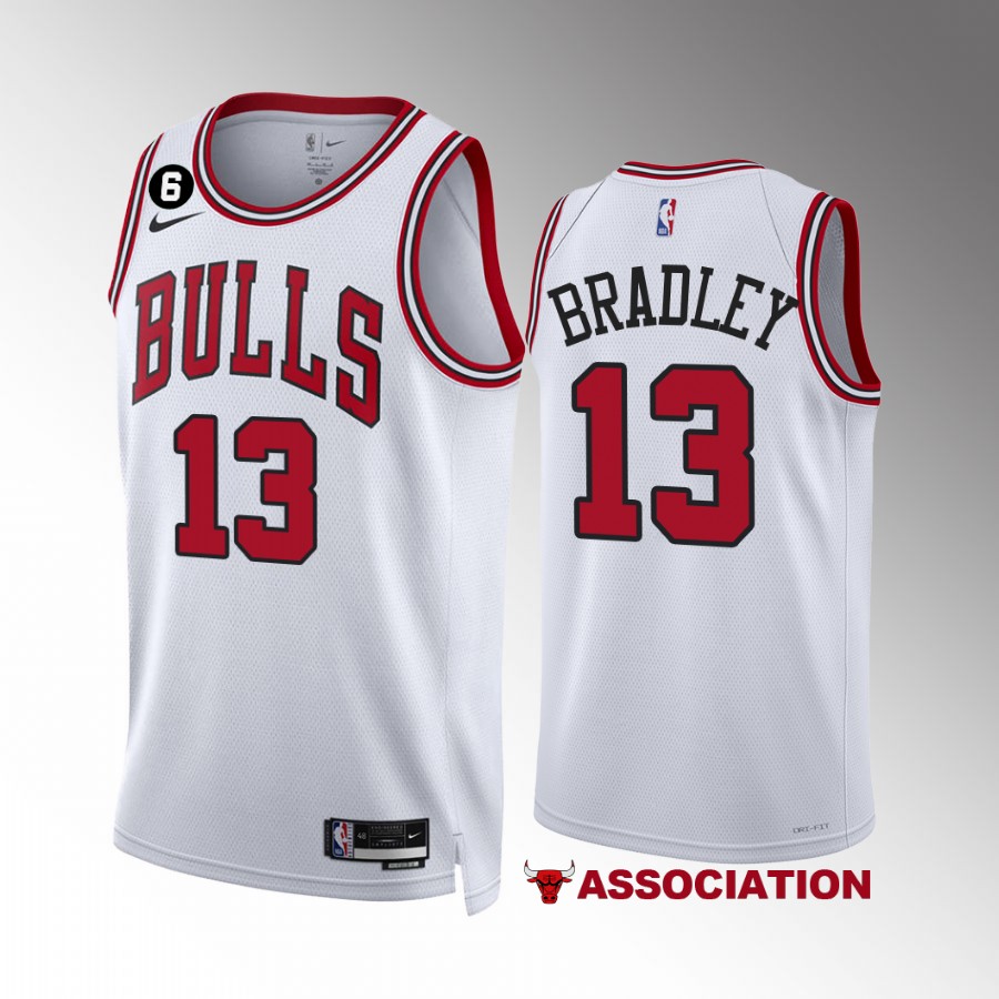 Tony Bradley Chicago Bulls #13 White Jersey Association Edition NO.6 Patch