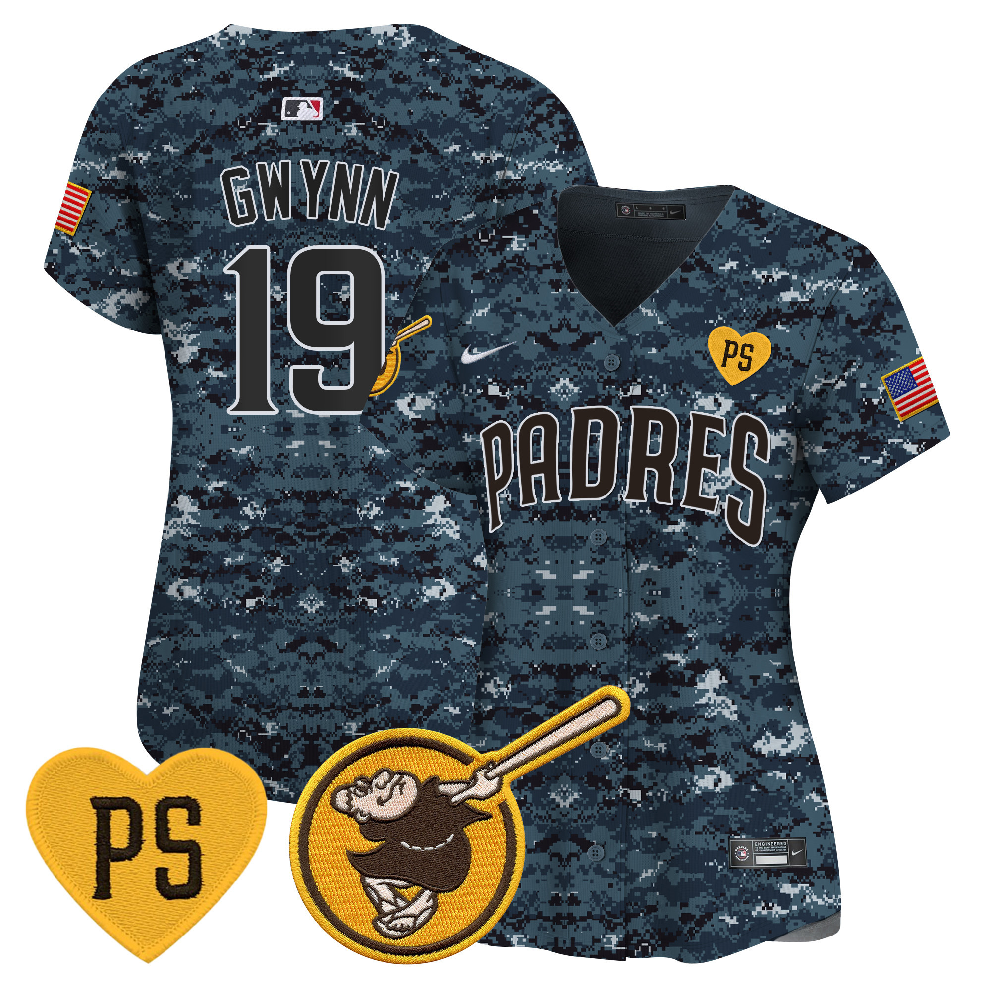 Tony Gwynn Women's San Diego Padres USMC Alternate Vapor Premier Limited Navy Jersey