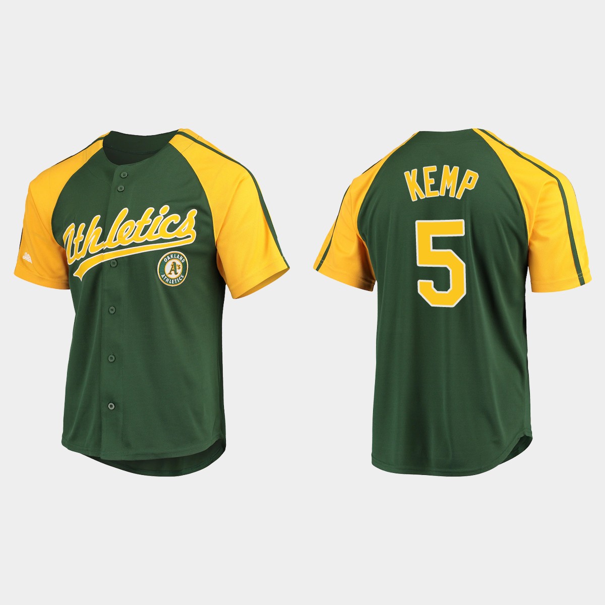 Tony Kemp Oakland Athletics Button-Down Raglan Jersey - Green