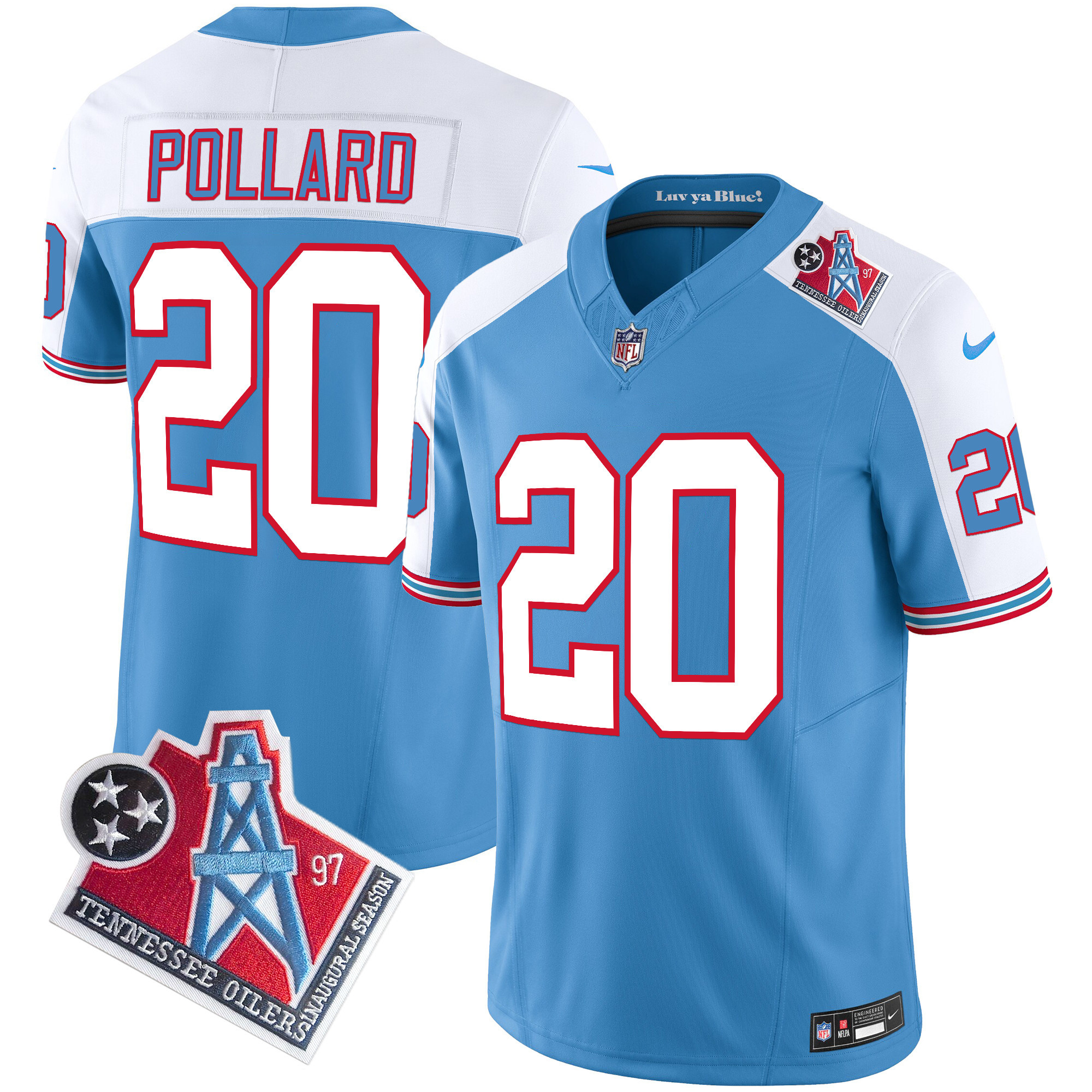 Tony Pollard Men's Tennessee Titans 1997 Throwback Limited Vapor Alternate Jersey