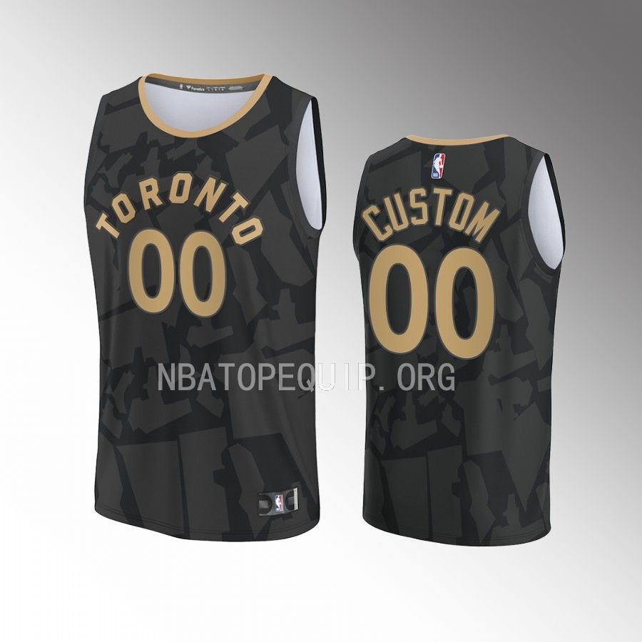 Toronto Raptors #00 Custom City Edition Jersey Fastbreak Black
