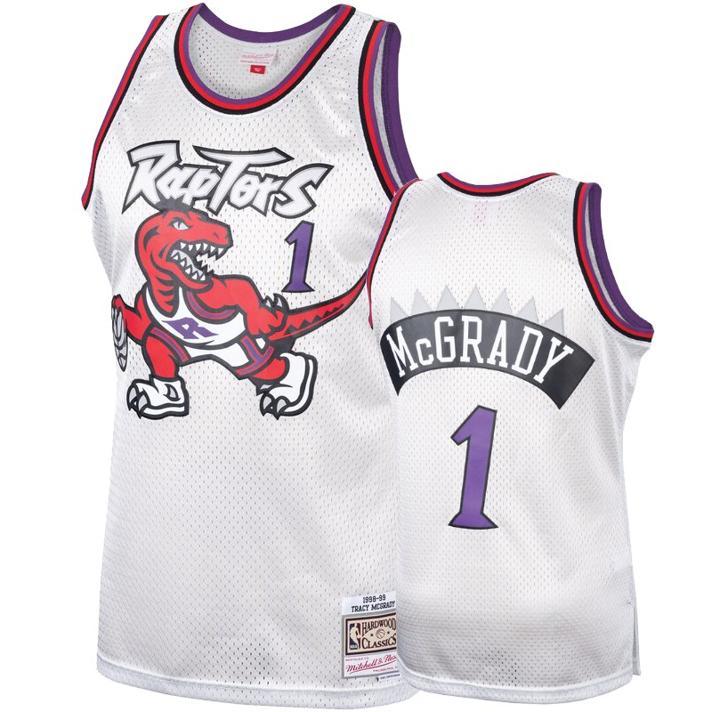 Toronto Raptors #1 Tracy McGrady Men's Hardwood Classics Platinum Jersey