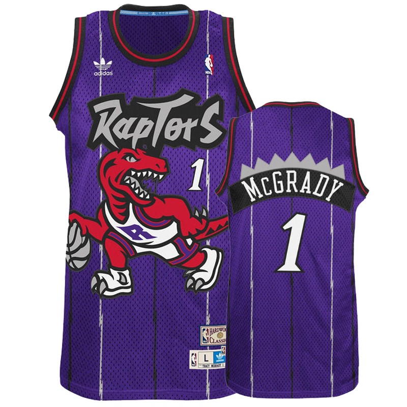 Toronto Raptors #1 Tracy McGrady Men's Hardwood Classics Purple Jersey