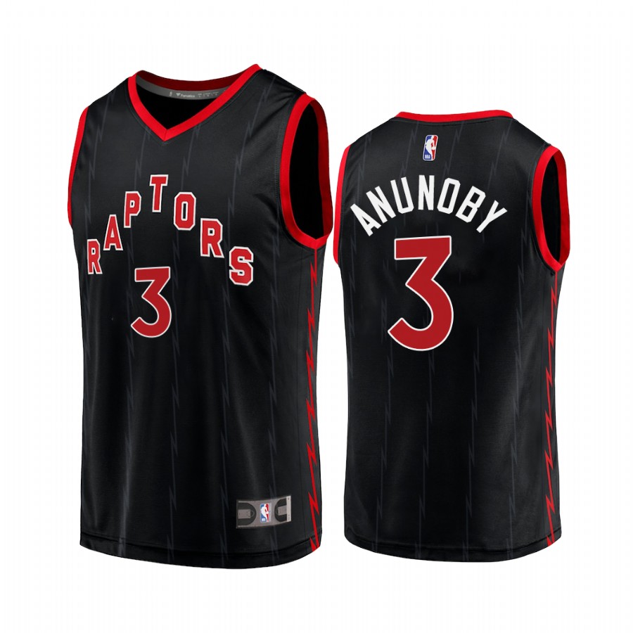 Toronto Raptors #3 OG Anunoby Jersey  Black Statement Edition