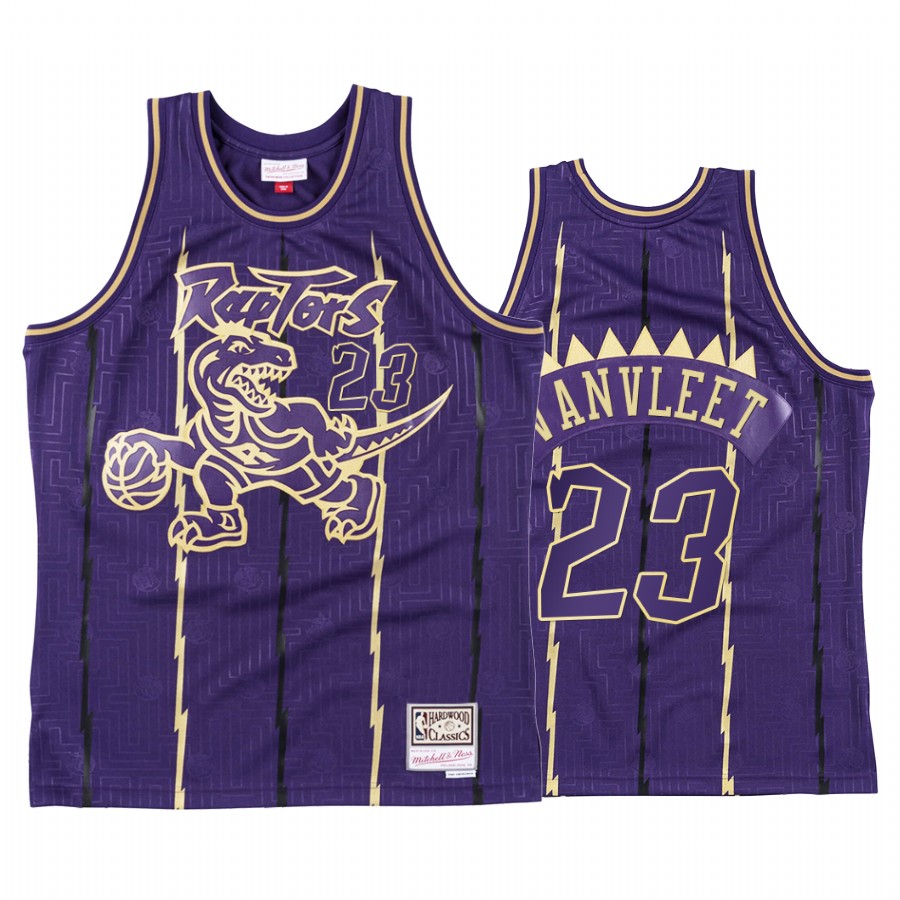 Toronto Raptors Fred VanVleet CNY Gold Purple Throwback Jersey
