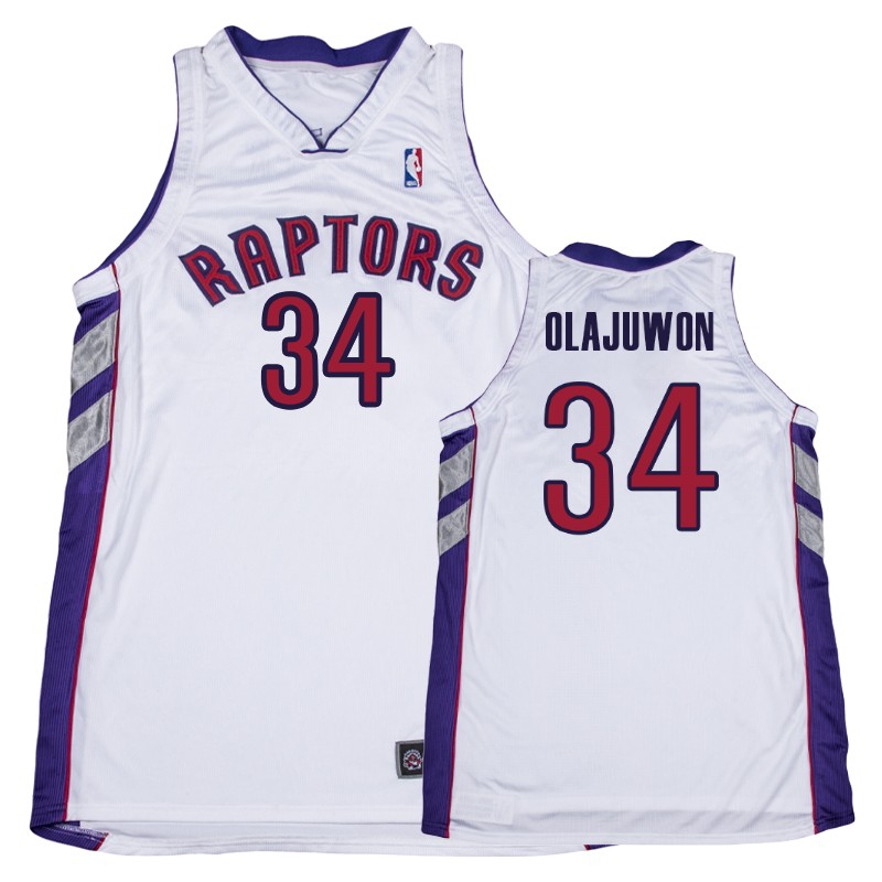 Toronto Raptors Hakeem Olajuwon White 2001-02 Throwback Jersey