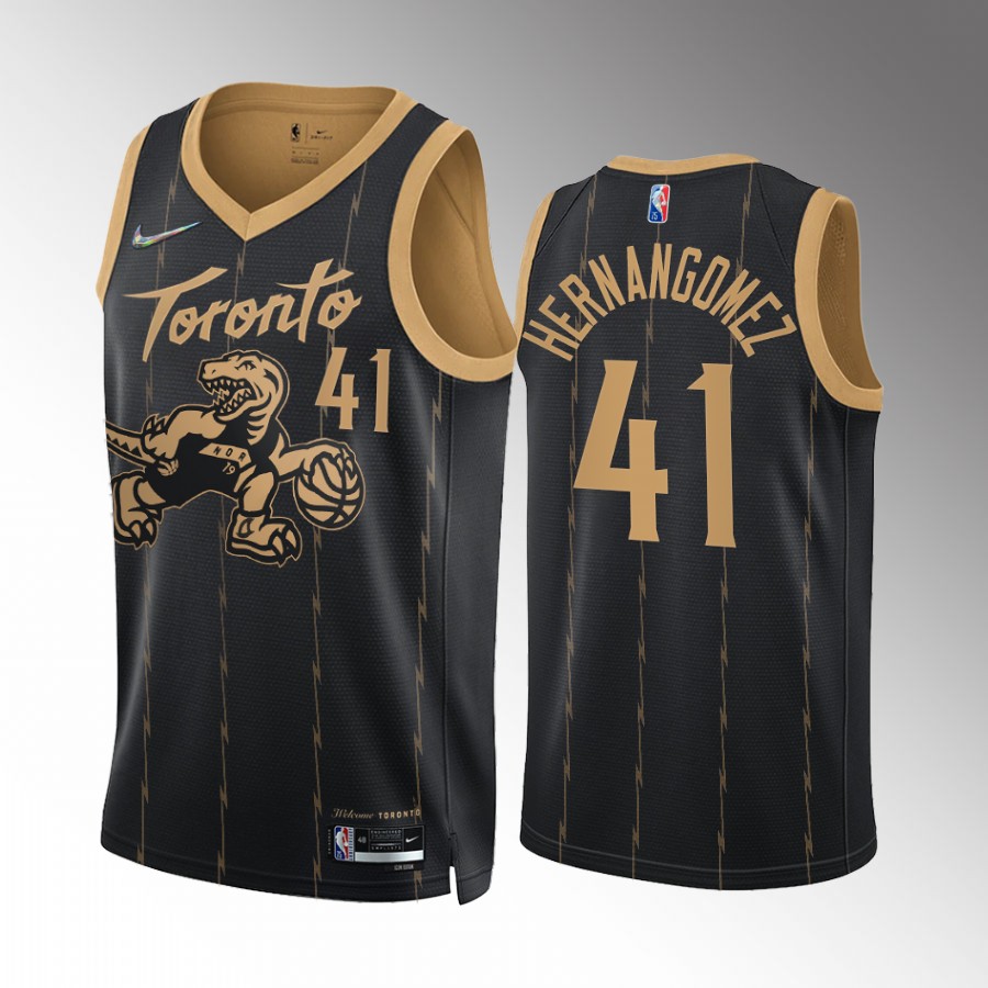 Toronto Raptors Juancho Hernangomez #41 City Edition Black Jersey 75th Diamond Badge