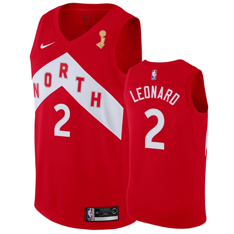 Toronto Raptors Kawhi Leonard #2 Finals Champions Red Earned Jersey