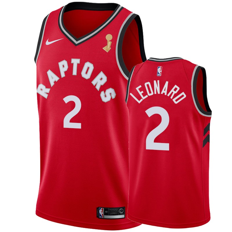 Toronto Raptors Kawhi Leonard #2 Finals Champions Red Icon Jersey