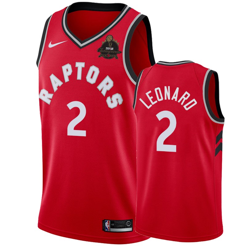 Toronto Raptors Kawhi Leonard #2 Finals Champions Red Icon Jersey