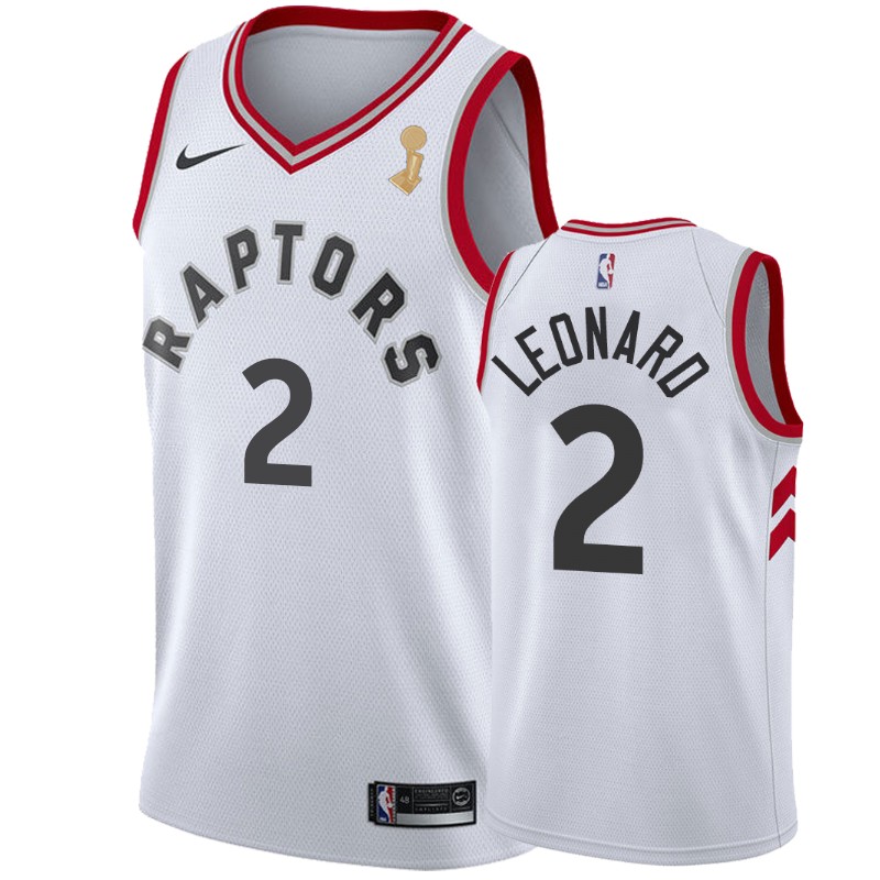 Toronto Raptors Kawhi Leonard #2 Finals Champions White Association Jersey