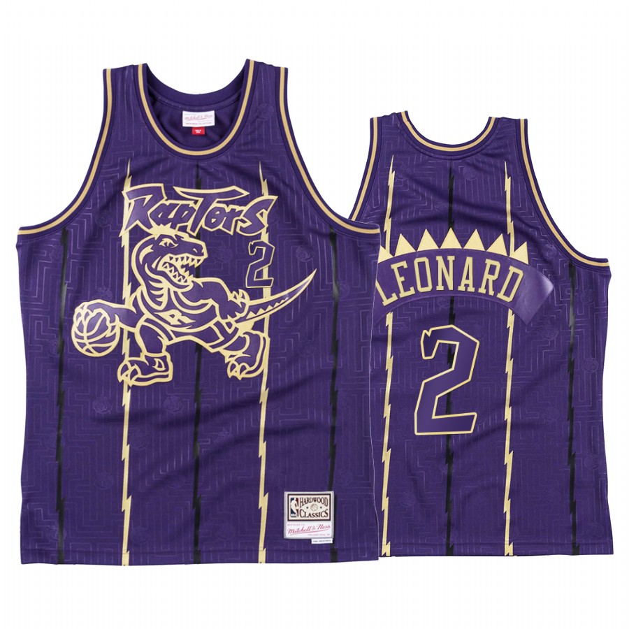 Toronto Raptors Kawhi Leonard CNY Gold Purple Throwback Jersey