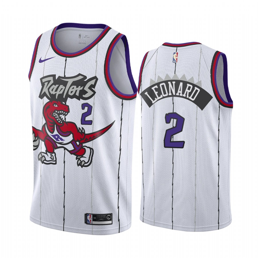 Toronto Raptors Kawhi Leonard White  Hardwood Classics Jersey