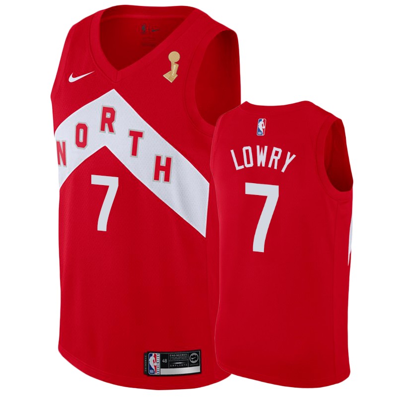 Toronto Raptors Kyle Lowry #7 Finals Champions Red Earned Jersey