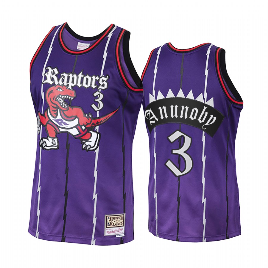 Toronto Raptors OG Anunoby #3 Purple Old English Jersey