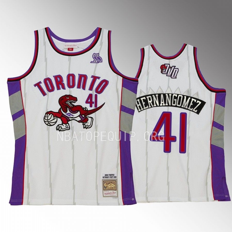 Toronto Raptors OVO x Hardwood Classic Juancho Hernangomez White #41 Jersey Swingman