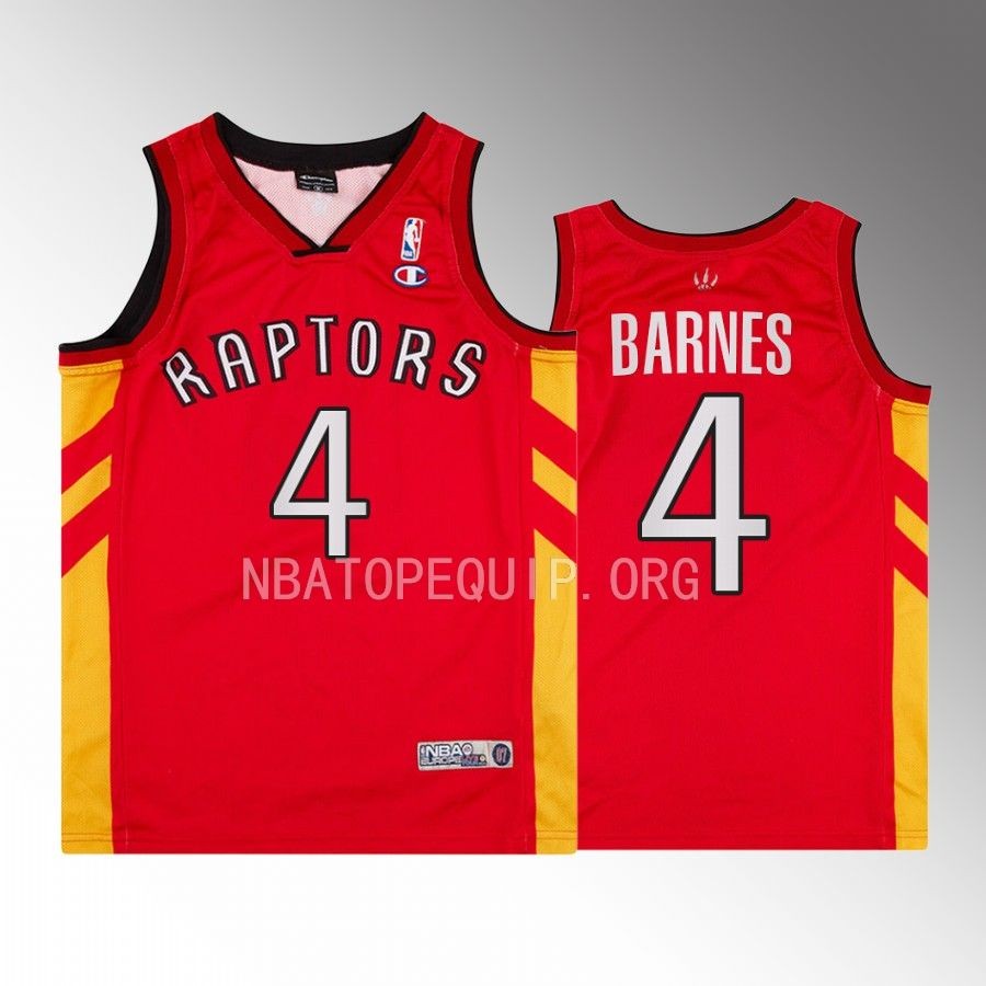 Toronto Raptors Scottie Barnes Euro Live Tour 2007 #4 Red Throwback Jersey