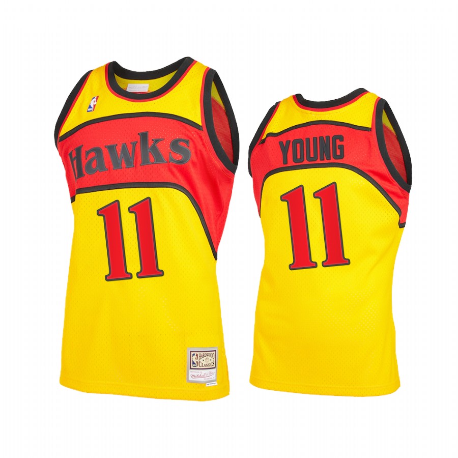 Trae Young 11 Atlanta Hawks  Reload 2.0 Yellow Jersey Throwback
