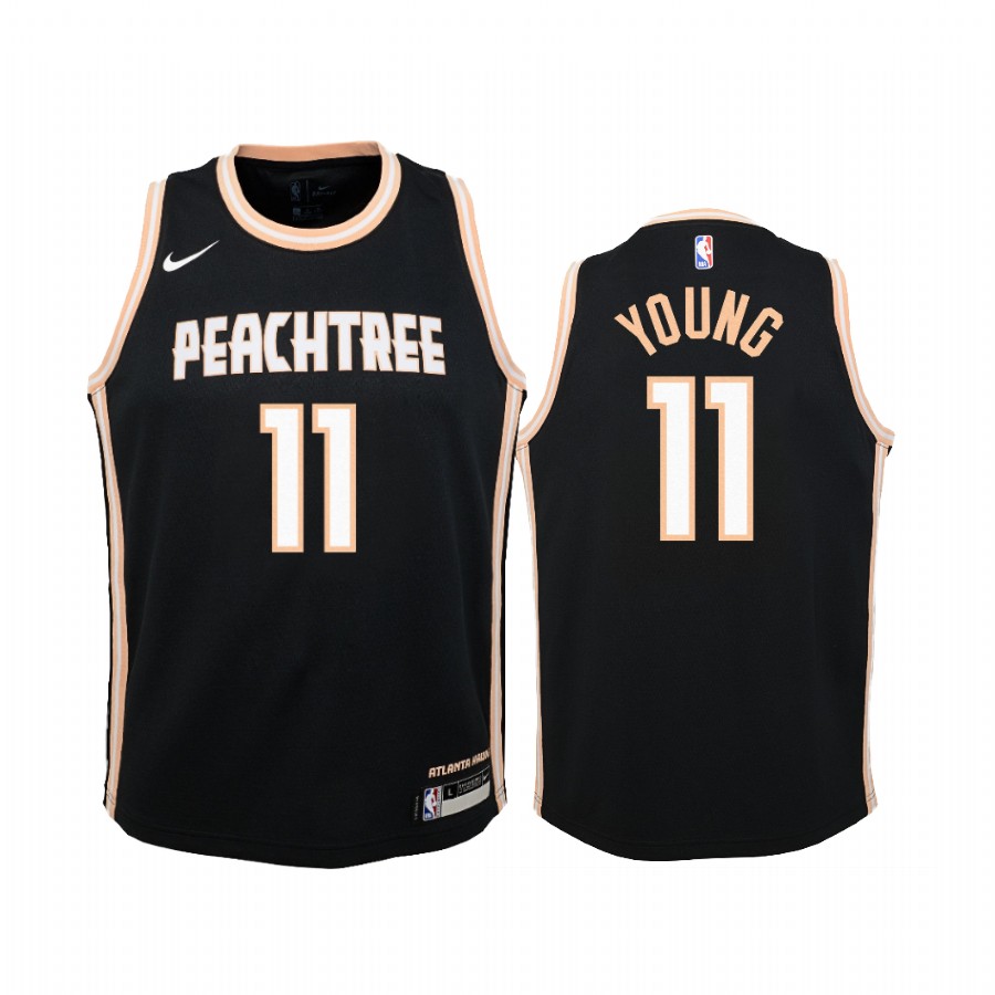 Trae Young Atlanta Hawks Black City Edition  Jersey - youth