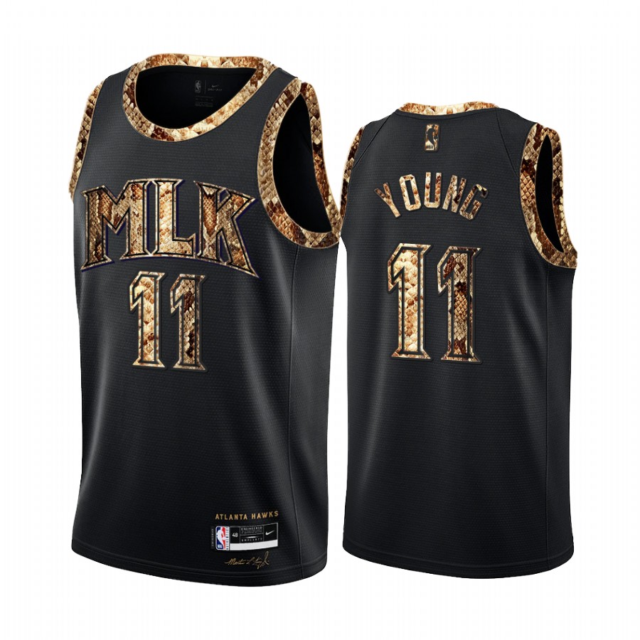 Trae Young Atlanta Hawks Black Python Skin Jersey  Exclusive Edition